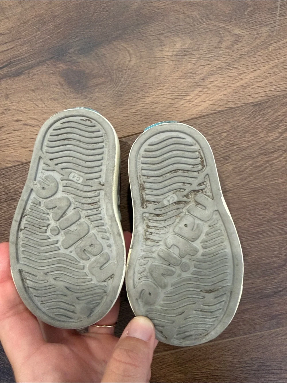 Native Kids Slip-On Water Shoes in Light Gray and White